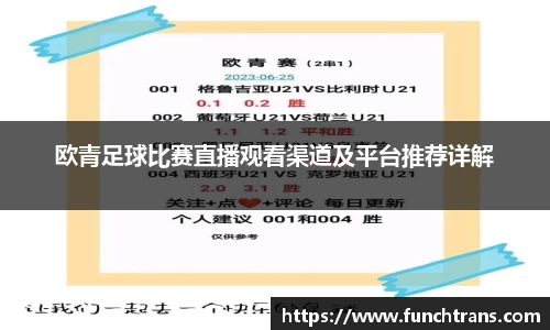 欧青足球比赛直播观看渠道及平台推荐详解